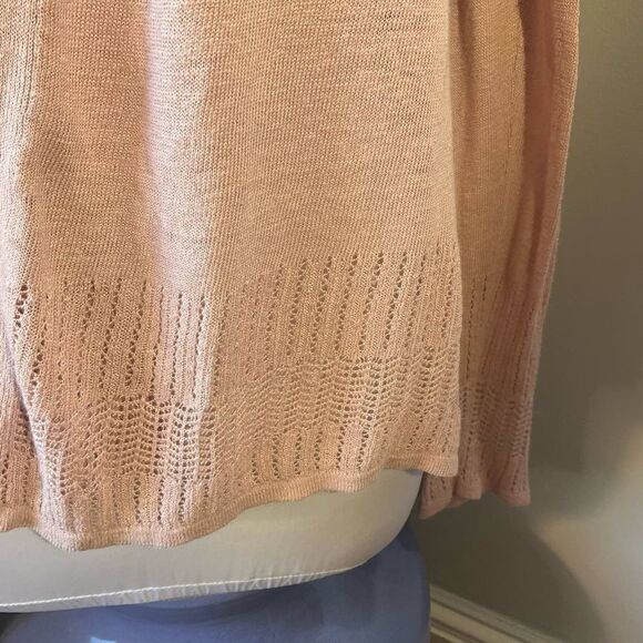 Nanette Nanette Lepore Open Crochet hem Sweater, Medium, in Blush. Softgirl, fai - Picture 8 of 9